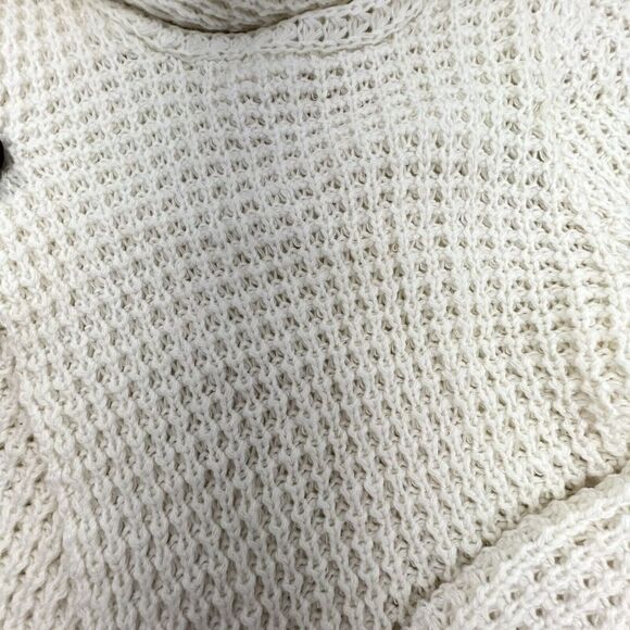 Oliver by Escio Asymmetric Cardigan Sweater Ivory Chunky Knit Size Small - Picture 5 of 5